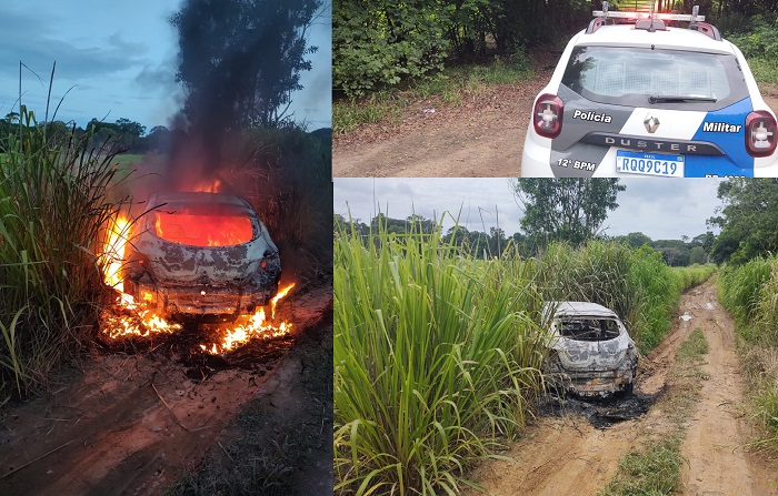 Confirmado: Onix incendiado é de motorista de aplicativo sequestrado em Linhares