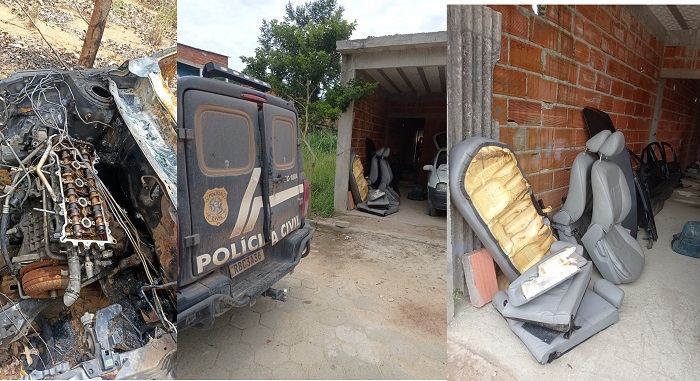 PC prende suspeito de receptação, e encontra peças de Corolla roubado de supermercado de Linhares
