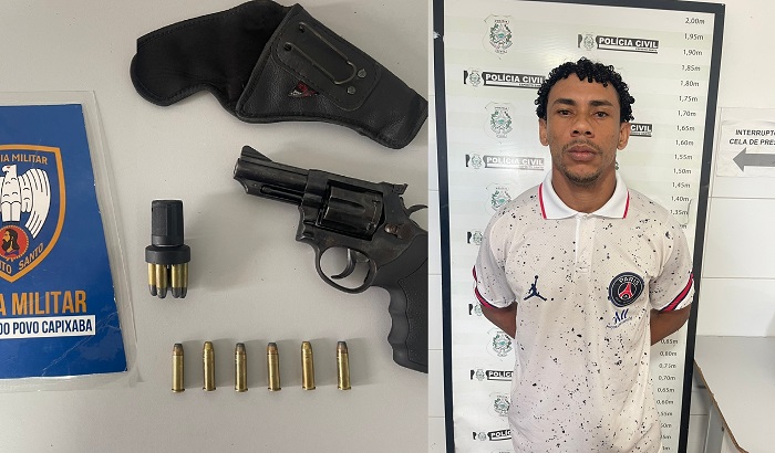PM apreende arma, munições, e prende homem no Nova Esperança