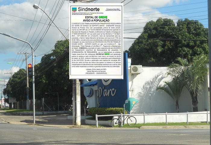 Sindnorte/ES anuncia greve do transporte público em Linhares e Sooretama