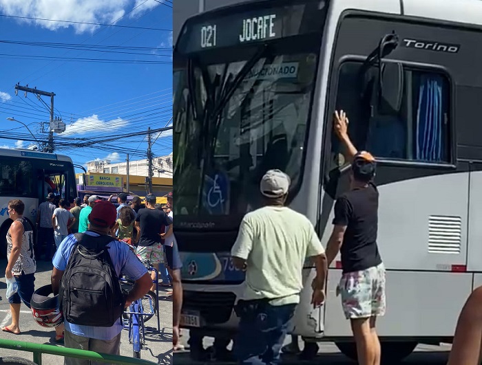Desespero: Motorista puxa freio de mão de ônibus, e desmaia no Centro de Linhares