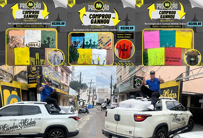 Compre e ganhe mais 1 peça de roupa na Meireles Modas sexta e sábado