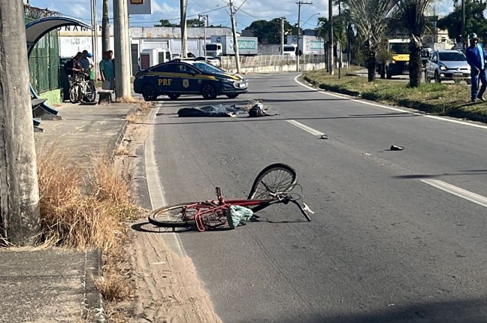 Ciclista morre em acidente na BR-101, perímetro urbano de Linhares