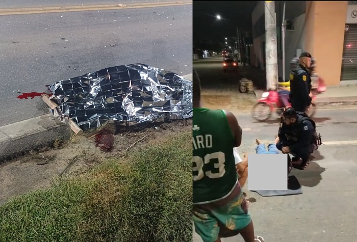 Morte na BR-101, em Linhares. Teve atropelamento também