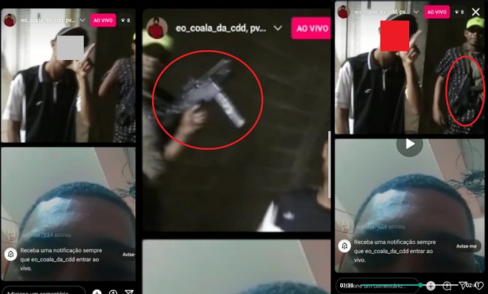 Em live, criminoso de Linhares exibe submetralhadora, e outro avisa: “matar, destruir e roubar”
