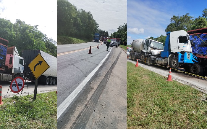 Morte na BR-101, em Atílio Vivácqua. 4 veículos envolvidos no acidente