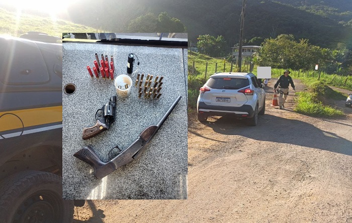 Suspeitos sofreram acidente: Armas e veiculo roubado apreendidos na BR 101 em Viana