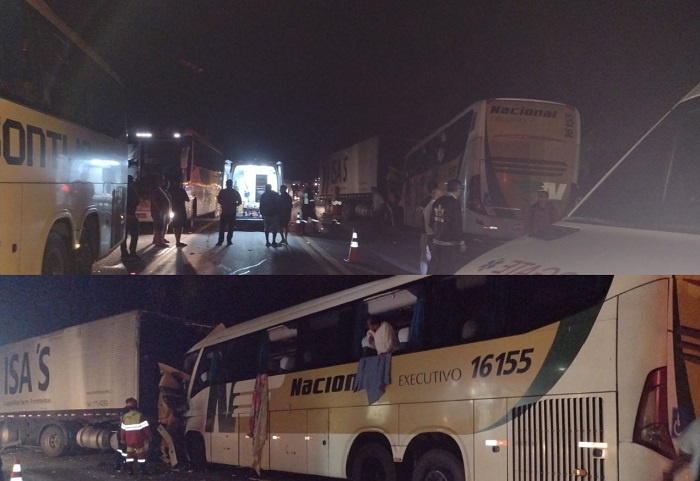 Condutor de ônibus morre em acidente com 11 feridos na BR-101, em Itapemirim