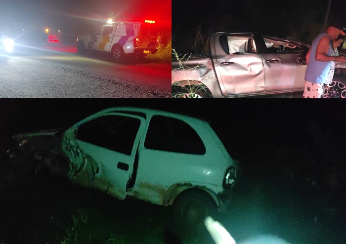 Acidente com feridos na Estrada do Pontal. Um é Policial Militar
