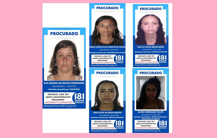 181 nelas: PC procura criminosas da região de Santa Teresa e redondezas