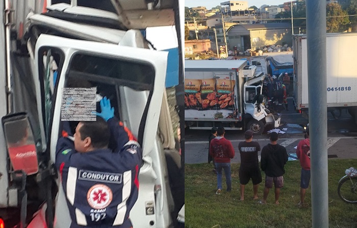 Vítima presa às ferragens em acidente na Rodovia do Contorno