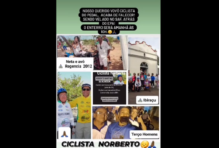 Morre Norberto, o vovô ciclista do Pedal Linhares
