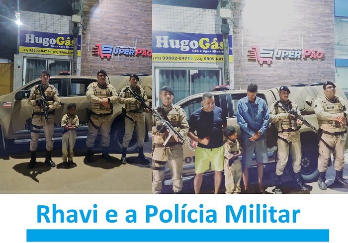 Rhavi realiza sonho de conhecer e tirar fotos com a polícia. Essa é diretamente da BA