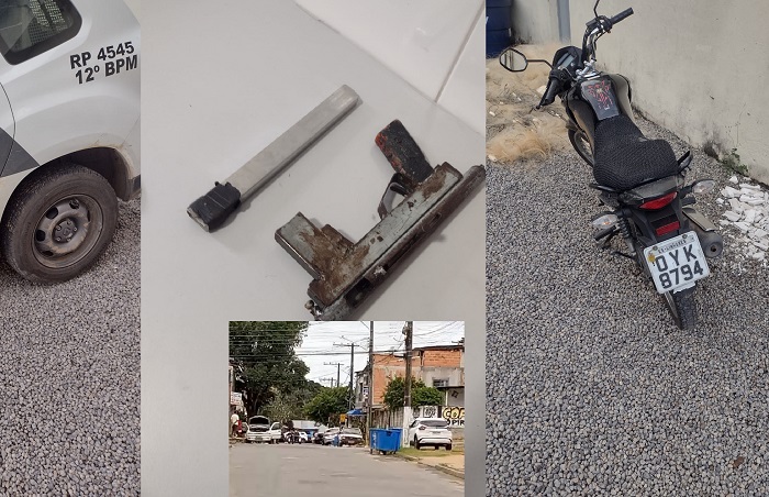 Linhares V: 2 se dão mal após ação do G.A., com apreensão de moto e arma de fogo