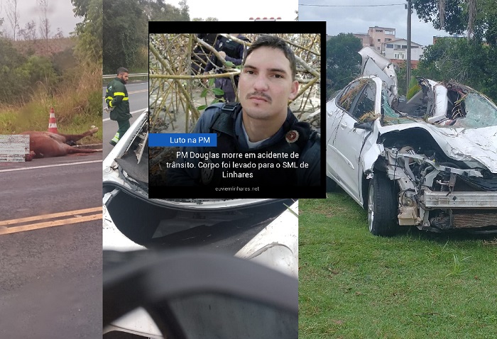 Fotos: Acidente que matou PM Douglas foi na BR-101, e teve vítima socorrida