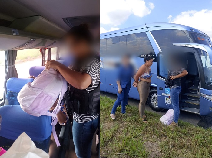 Presa com cocaína pura em ônibus abordado em Sooretama deixou filhos com amiga para buscar a droga em São Mateus