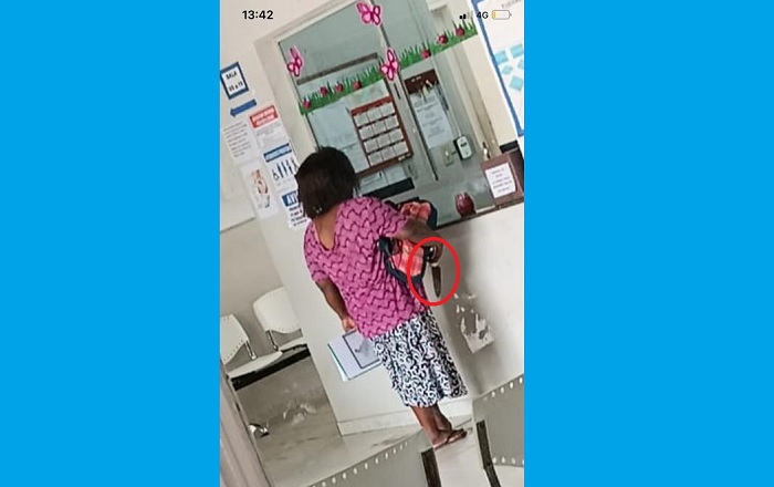 Olha a faca: Mulher armada leva medo durante expediente em posto de saúde no Linhares V