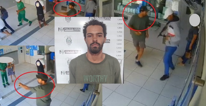 Preso um dos assaltantes de casa lotérica em Linhares. Ele estava com a mesma camisa
