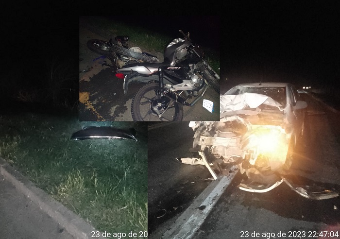 2 mortos: Motos colidem frontalmente com Onix, na BR-101, em Aracruz