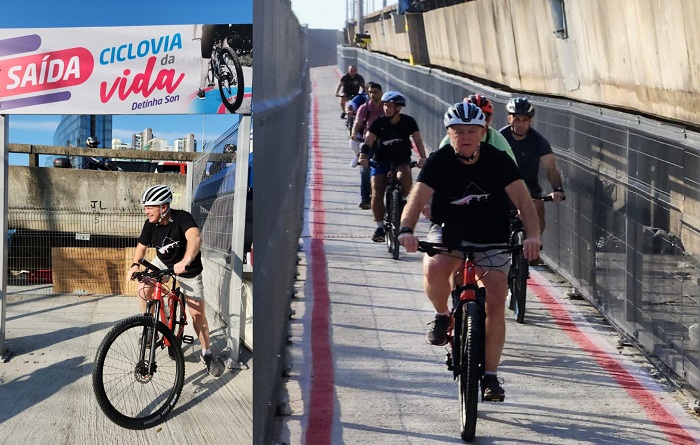 Governador Casagrande utiliza Ciclovia da Vida para ir ao trabalho