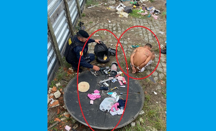 GCM de Linhares recupera produtos de furto e prende homem (mais 1) com mandado em aberto