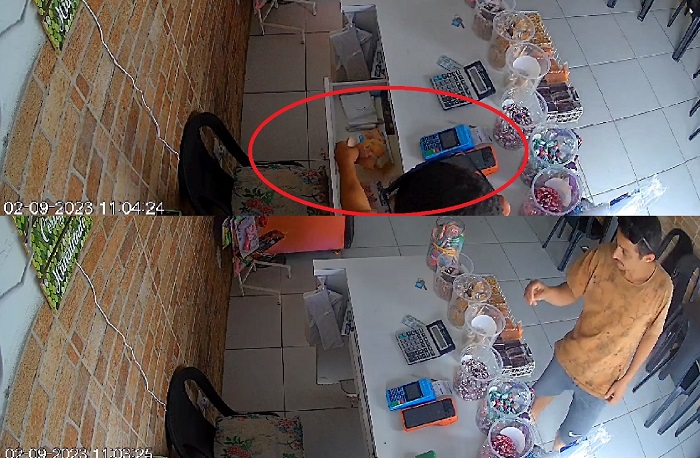 Homem é flagrado furtando dinheiro do caixa de lanchonete em Linhares