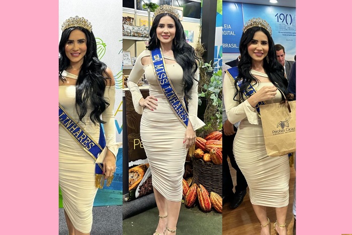 Miss Linhares Rosana Monechi fez bonito na feira dos Municípios em Carapina