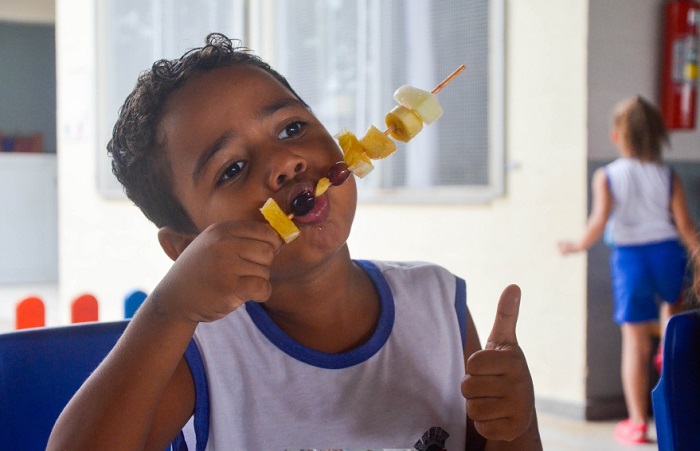 Delícia de cardápio nas escolas municipais de Linhares nessa semana das crianças
