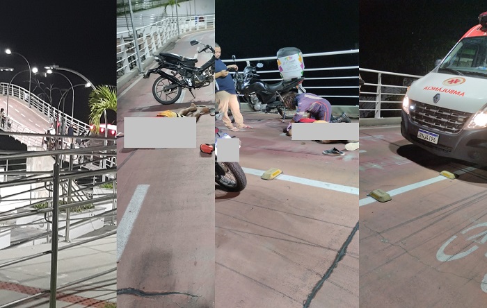 Samu socorre motociclista na Passarela do Palmital/São José, Linhares
