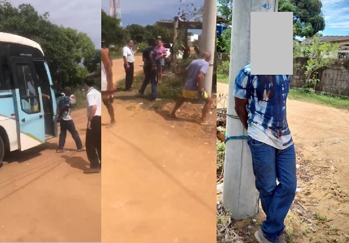 Homem é amarrado em poste após suspeita de furto em Regência, Linhares