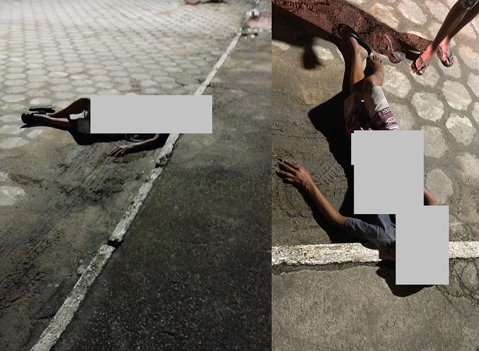 Homem caminha ferido, e cai sem vida na calçada, no Centro de Linhares
