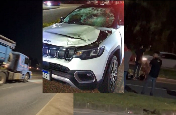 Motorista morre atropelado na BR-101 em Linhares. Ele atravessava a pista central