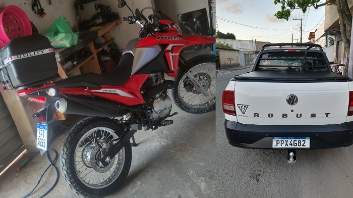 Bandidos roubam moto e carro de uma só vez no Movelar, Linhares