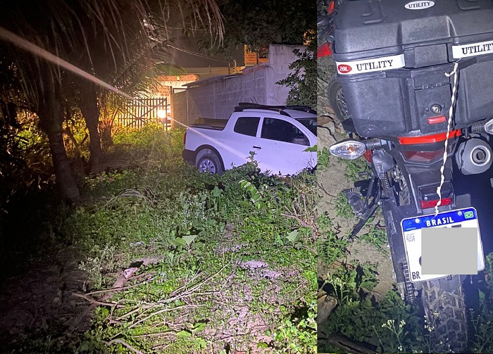 Vejam onde estavam a moto e o carro roubados de comerciante em Linhares
