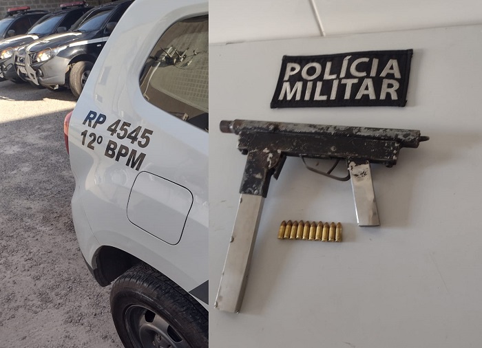 Submetralhadora municiada apreendida durante fuga desesperada no Santa Cruz
