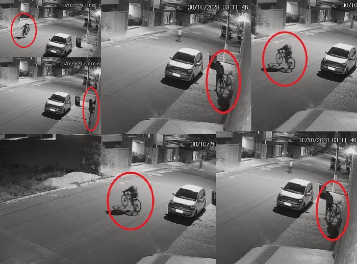 Gatuno escala murão e furta bicicleta em bairro nobre de Linhares