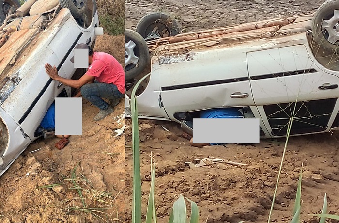 Capotamento com 2 feridos na Estrada de Regência, um em estado grave