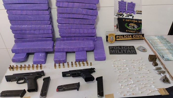 Linhares: Muita droga, armas e dinheiro apreendidos. “Gordão” foi preso
