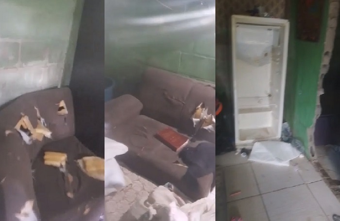 Mãe de 4 crianças se desespera ao encontrar casa destruída em Linhares