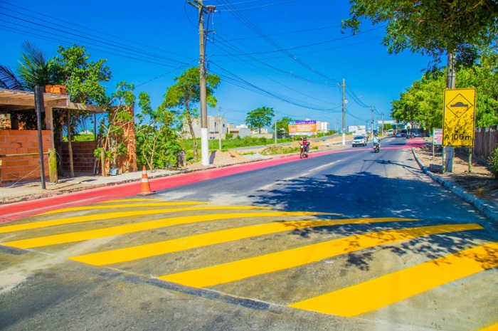 Reta final das obras da ciclovia no bairro Aviso e os residenciais Rio Doce e Mata do Cacau