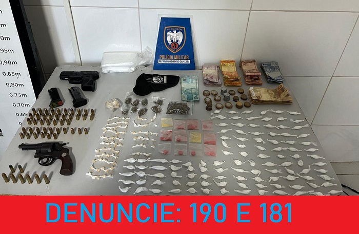 Drogas, dinheiro, armas e munições em Bebedouro. Adolescentes entre os conduzidos