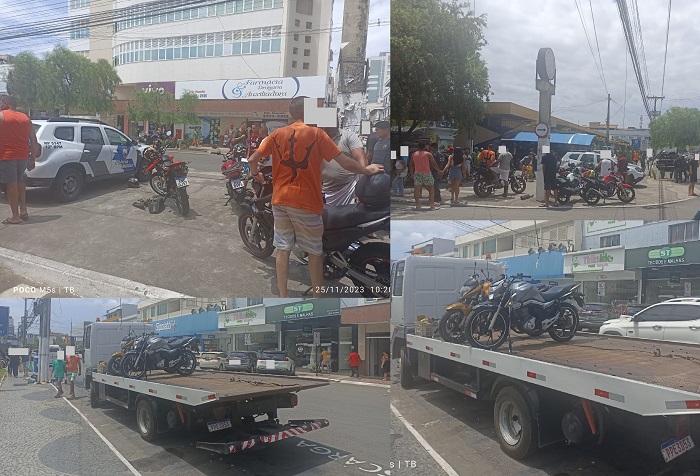 Kadron: PM fecha o cerco e motos são guinchadas no Centro de Linhares
