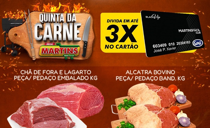 Divide no cartão: Tudo que você precisa está na Quinta da Carne, claro, no Martinsfácil