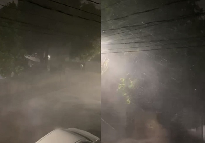 Temporal com cenas assustadoras em Linhares, ainda mais sem energia elétrica