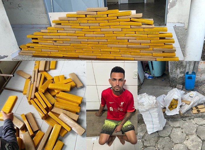 111 tabletões, pedaços, buchas de maconha e jovem detido. Dados da maior apreensão de droga em Linhares impressionam