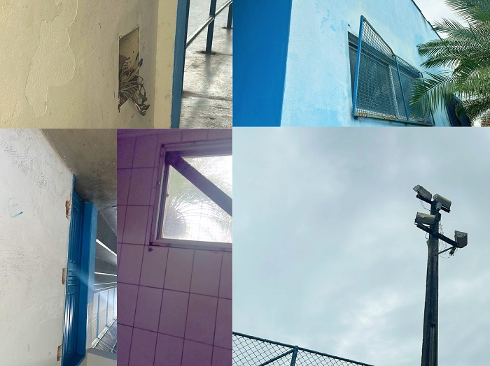 Vandalismo no Ginásio do bairro Conceição, e teve furto de fiação também
