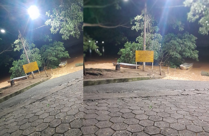 Rio Doce amanhece “cheião” em Linhares. ES está em alerta para chuvas intensas