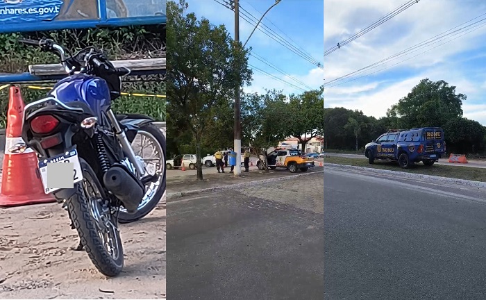 Suspeito joga moto em cima de inspetor durante blitz no Pontal do Ipiranga
