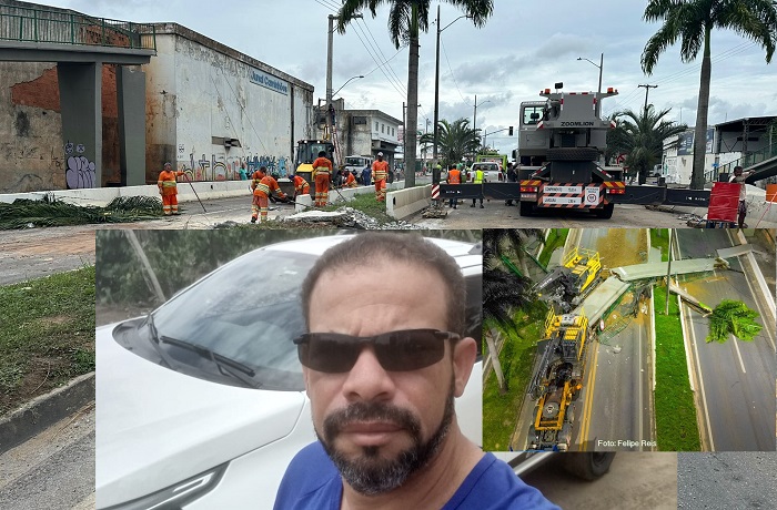 “Acabei de passar, ouvi o estouro”: leitor quase é esmagado no desabamento de passarela em Linhares