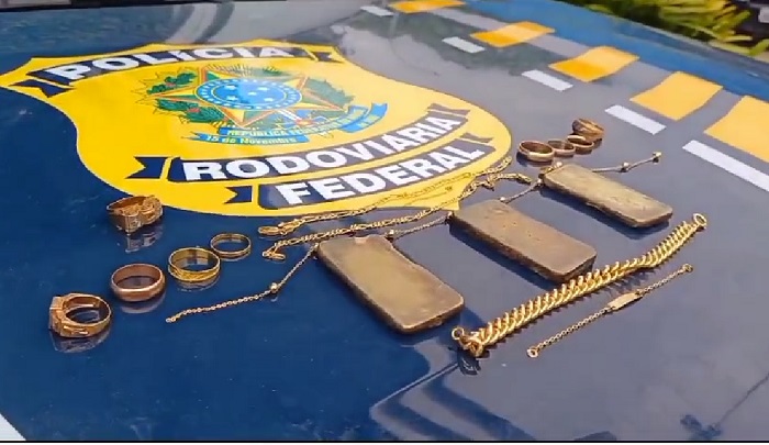 Mais de meio quilo de ouro ilegal apreendido pela PRF na BR-101
